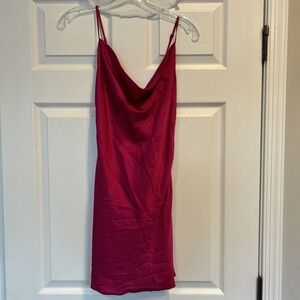 NWT Garage‎ Dress Addison Fit & Flare Smocked Back Adjustable Raspberry Pink XS